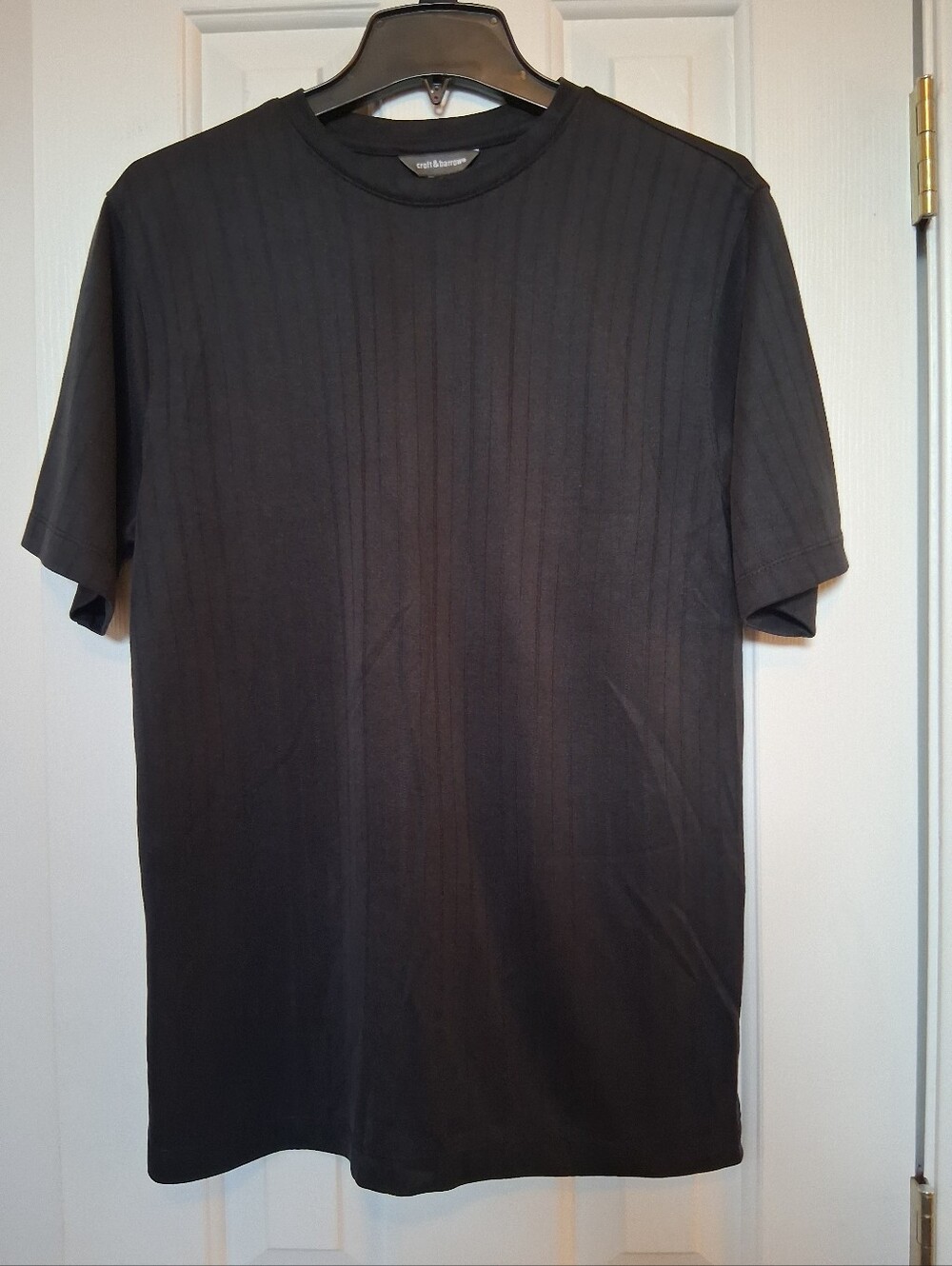 croft & barrow Black Ribbed Short Sleeve Crew Tee